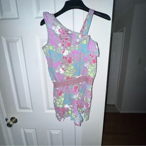 Hello Kitty Girls Romper L 10/12 Evy One Shoulder Colorful Sleeveless Sanrio